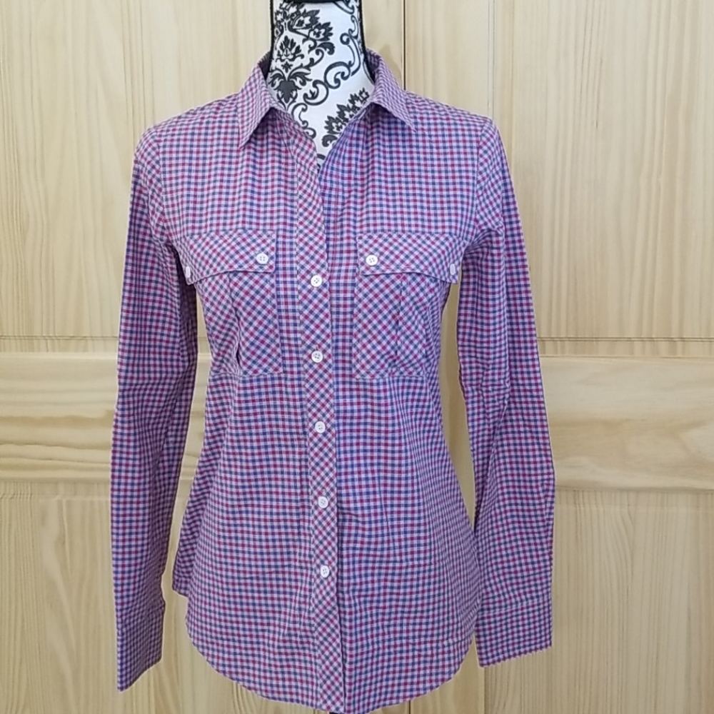 Theory Plaid Shirt Size P